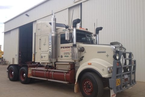 Heavy truck after repairs and painting