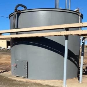 Mine site water tank 12 months after coating with Speedliner